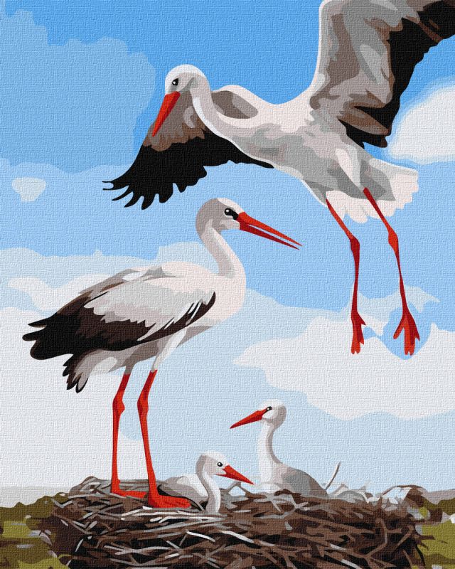 Картина за номерами - Сім'я лелек ©art_selena_ua (KHO6603)