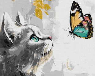Painting by numbers - A dreamy kitty with extra metallic paints ©art_selena_ua
