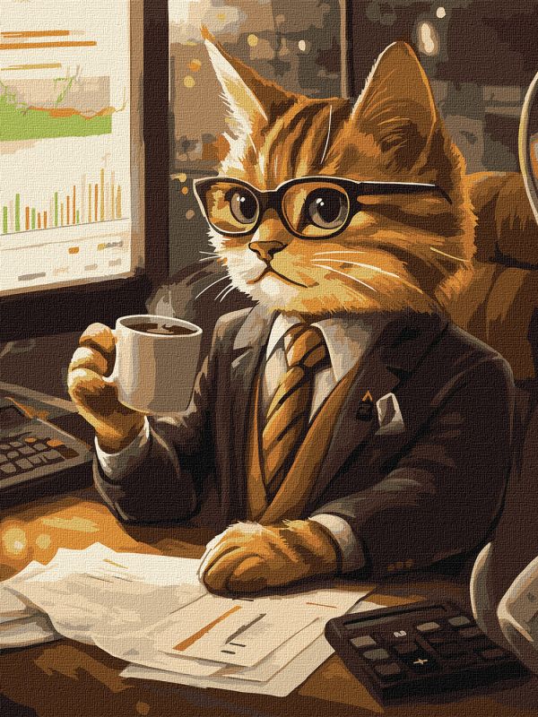Картина по номерам - Кот-бизнесмен ©art_selena_ua