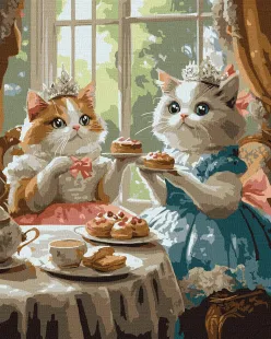 Картина за номерами - Вечірка котячих леді ©art_selena_ua