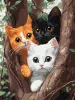 Painting by numbers - Cats on the tree ©art_selena_ua