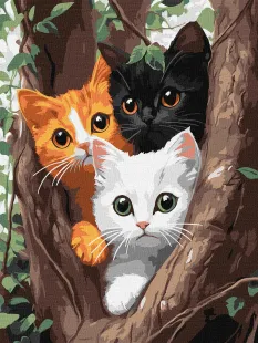 Картина за номерами - Котики на дереві ©art_selena_ua