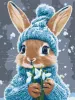 Painting by numbers - Rabbit with snowdrops ©art_selena_ua