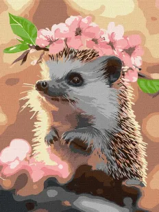 Painting by numbers - Hedgehog in cherry blossom ©art_selena_ua
