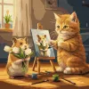 Painting by numbers - Cat is an artist ©art_selena_ua
