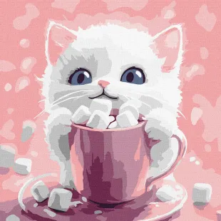 Картина за номерами - Какао для котика (картина № 1) ©art_selena_ua
