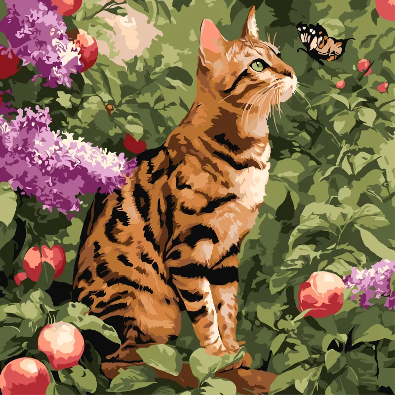 Картина за номерами - Бенгальський кіт ©art_selena_ua