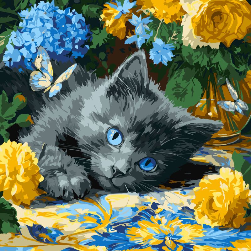 Картина за номерами - Кошеня блакитнооке ©art_selena_ua