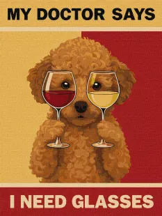 Painting by numbers - Poster. Poodle with Glasses. ©art_selena_ua