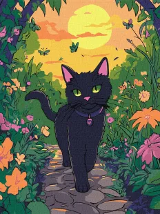 Картина за номерами - Котик у саду ©art_selena_ua