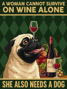 Painting by numbers - Poster. Wine & Dog ©art_selena_ua