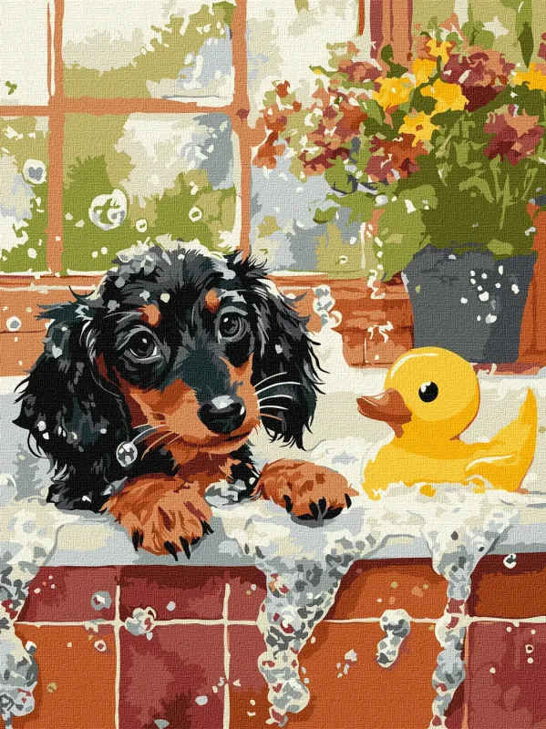 Painting by numbers - Bathing with a duck ©art_selena_ua