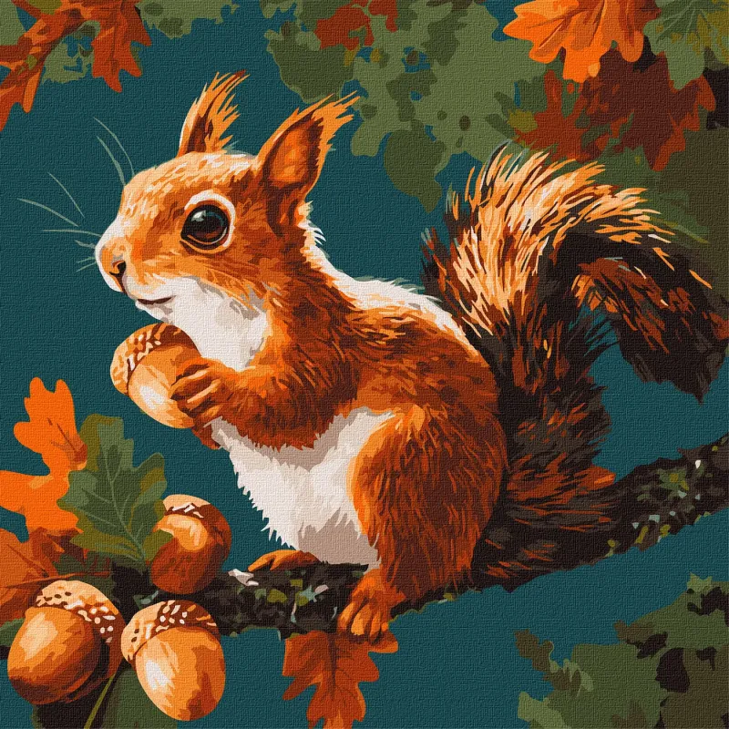 Painting by numbers - Nutty treasures of autumn ©art_selena_ua