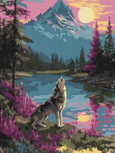 Картина за номерами - Одинокий вовк ©art_selena_ua