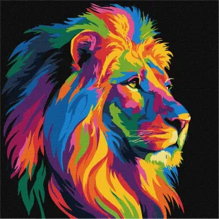 Painting by numbers - Bright lion ©art_selena_ua