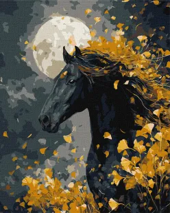 Картина за номерами - Кінь і вітер з фарбами металік ©art_selena_ua