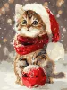 Painting by numbers - Kitten and Christmas decoration ©art_selena_ua