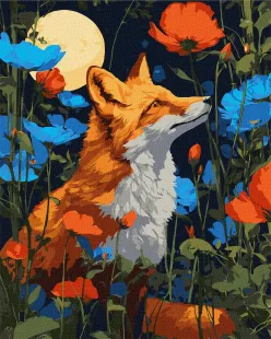 Картина за номерами - Квіти під лапами ©art_selena_ua