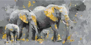 Картина за номерами - Мудрість савани з фарбами металік ©art_selena_ua
