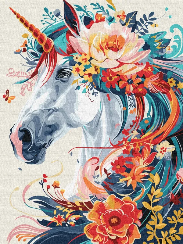 Painting by numbers - Floral Unicorn ©art_selena_ua