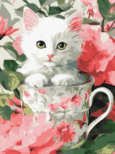 Картина за номерами - Квітковий кіт ©art_selena_ua