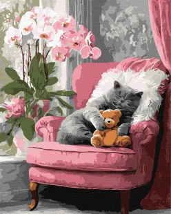 Картина за номерами - Муркотливий котик ©art_selena_ua