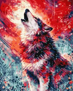 Картина за номерами - Експресивний вовк ©art_selena_ua