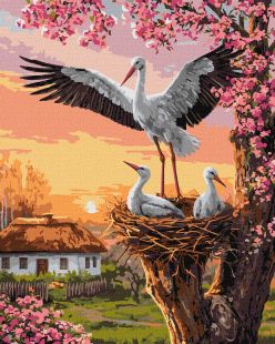 Картина за номерами - Родина лелек ©art_selena_ua