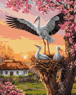 Картина за номерами - Родина лелек ©art_selena_ua