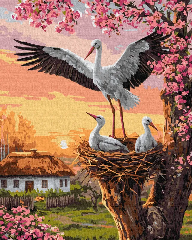 Painting by numbers - Stork family ©art_selena_ua