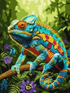 Картина за номерами - Барвистий лісовий хамелеон ©art_selena_ua