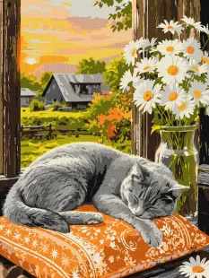 Картина за номерами - Котячий сон ©art_selena_ua