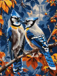 Картина за номерами - Блакитні сойки ©art_selena_ua