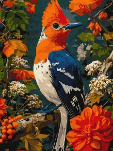 Картина за номерами - Яскрава лісова пташка ©art_selena_ua