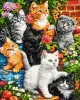 Painting by numbers - Kittens in flowers ©art_selena_ua