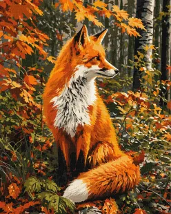 Painting by numbers - A fox in the forest ©art_selena_ua