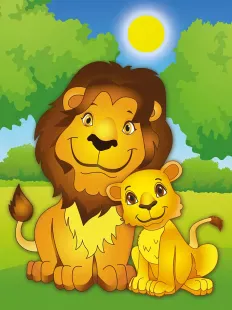Painting on canvas - Lions