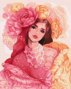 Картина по номерам - Красавица и пионы ©lesya_nedzelska_art