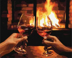 Painting by numbers - Warm up by the fireplace ©art_selena_ua
