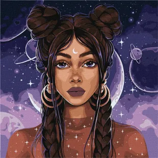 Картина за номерами - Космічна дівчина ©lien_illustration