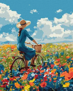 Картина за номерами - Поїздка у квітах ©art_selena_ua
