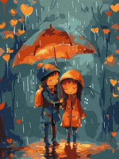 Картина за номерами - Під парасолькою ©art_selena_ua
