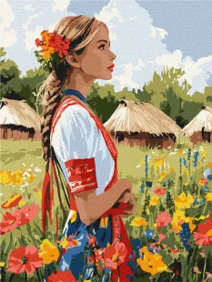 Картина за номерами - Гарна українка ©art_selena_ua
