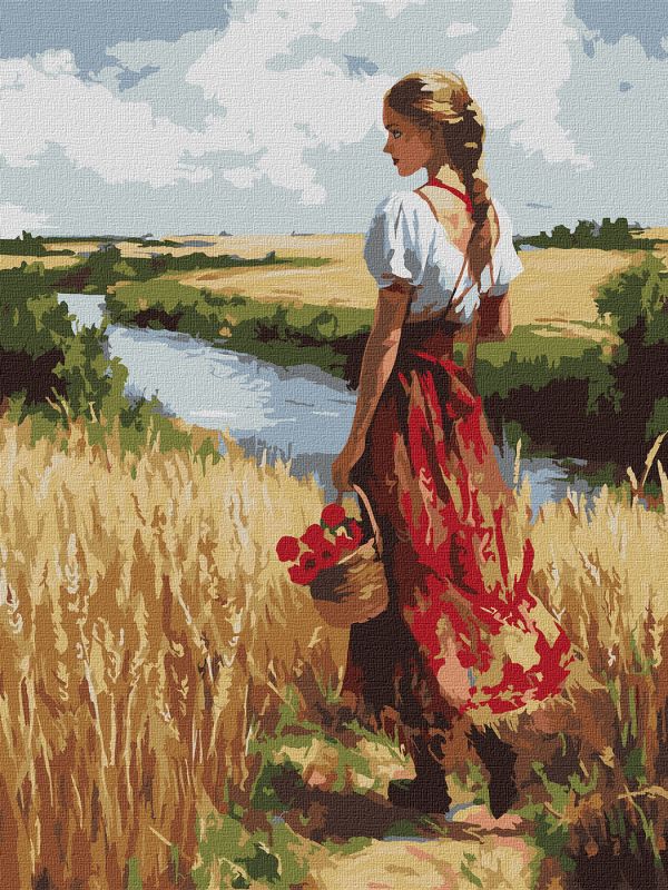 Картина за номерами - Українка та лани ©art_selena_ua