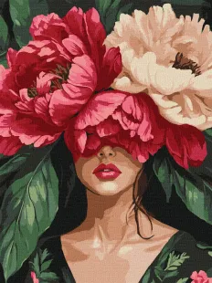 Картина за номерами - Загадкові півонії ©victoria_art___