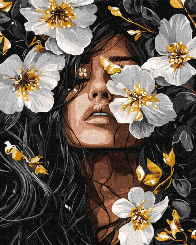 Painting by numbers - The petal music with extra metallic paints ©victoria_art