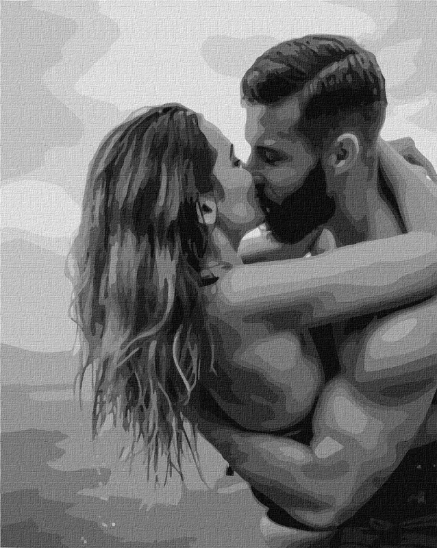 Painting by numbers - A kiss on the seaside