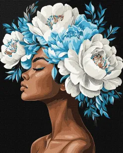 Картина за номерами - Блакитна гармонія з фарбами металік extra ©victoria_art___