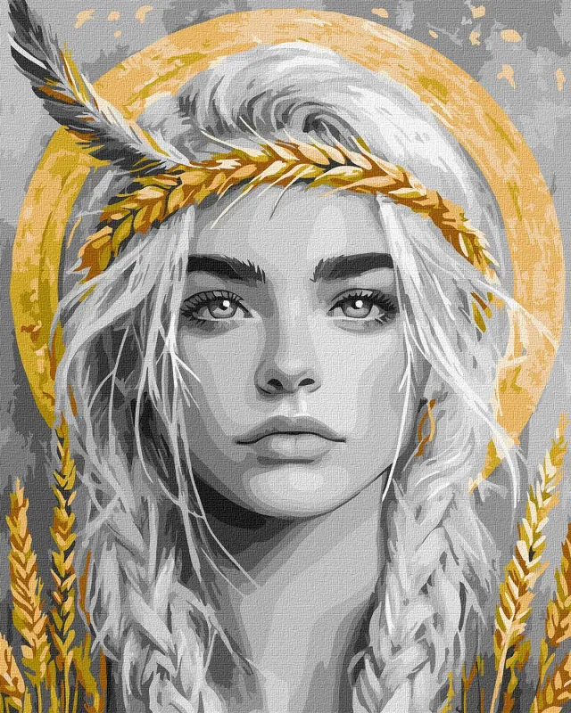 Painting by numbers - Spikelets in the hair with extra metallic paints ©art_selena_ua