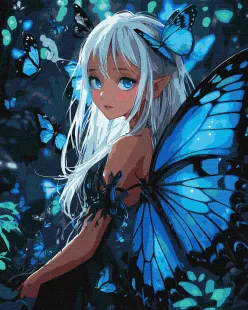 Painting by numbers - Magic butterflies with extra metallic paints ©art_selena_ua